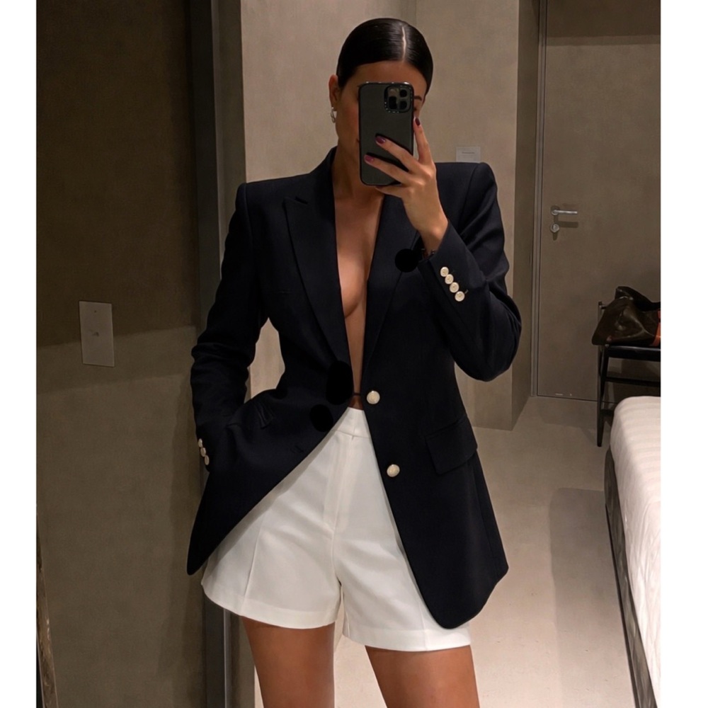 Dennis Basso Blazer Luxe Crepe Classic Black Blazer